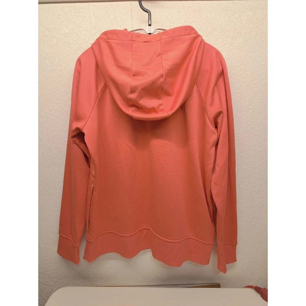 Under Armour Women's Cold Gear Mock Neck Loose Orange Peach Hoodie Size L - Picture 2 of 6